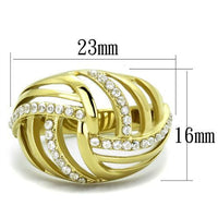 TK1627 IP Gold(Ion Plating) Stainless Steel Ring With AAA Grade CZ in Clear