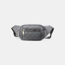 Zenana Quilted Multi Pocket Waist Belt Bag.