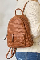 SHOMICO PU Leather Woven Backpack.