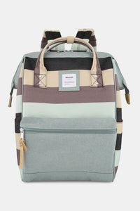 Himawari Striped Waterproof Nylon Backpack Bag with Side Pockets.