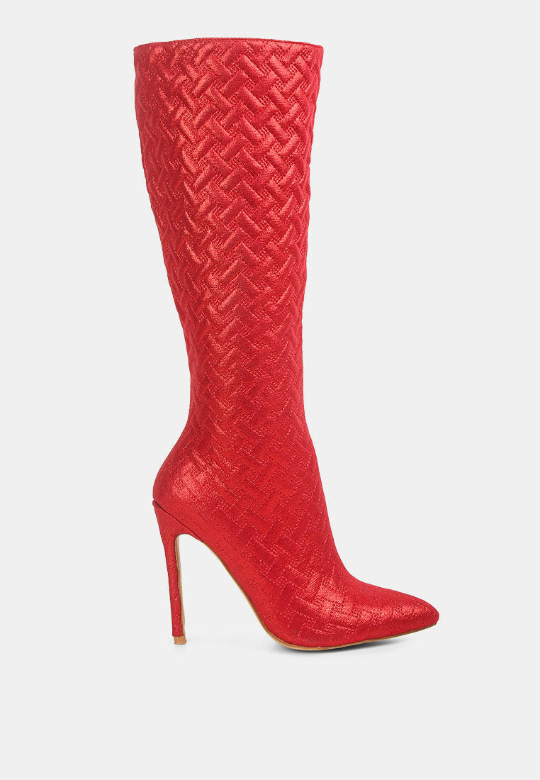 Tinkles Embossed High Heeled Calf Boots by Ruw