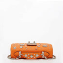 The Hollywood Studded Leather Crossbody Bag Orange.