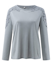 Full Size Cutout Round Neck Long Sleeve T-Shirt.