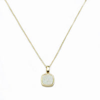 Christy Square Druzy Necklace in Gold.