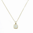 Christy Square Druzy Necklace in Gold.