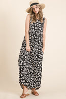 BOMBOM Leopard Maxi Dress with Pockets.