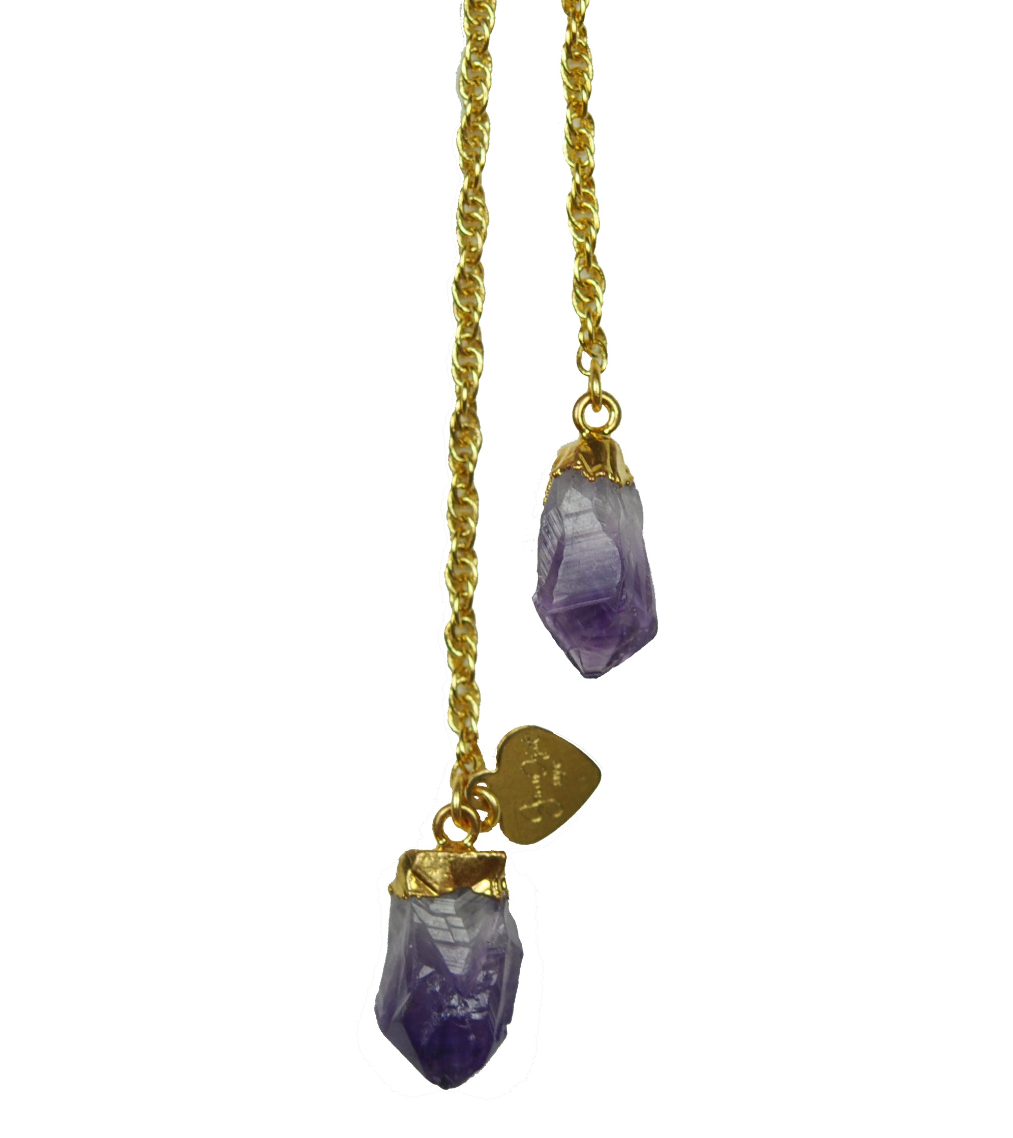 Amethyst Druzy Lariat Necklace