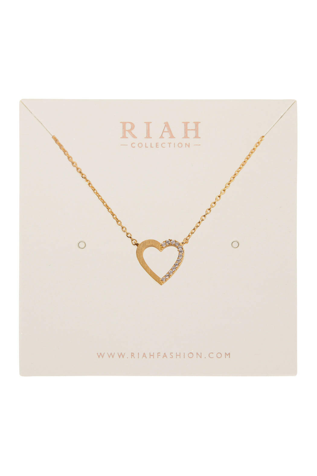 Heart Crystal Pave Necklace.