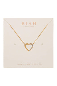 Heart Crystal Pave Necklace.