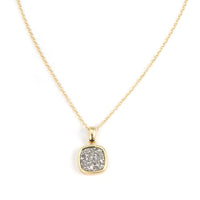 Christy Square Druzy Necklace in Gold.