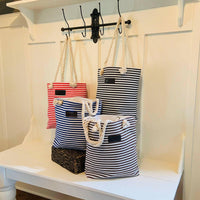 Striped Canvas Tote Bag.