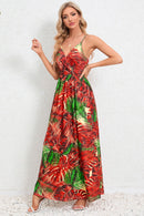 Printed Surplice Maxi Cami Dress