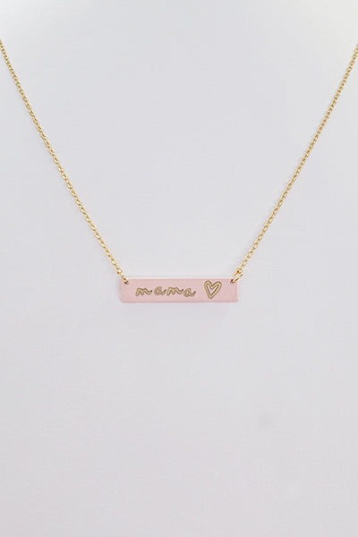 Mama Bar Heart Necklace.