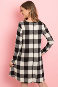 Long Sleeves Plaid Midi.