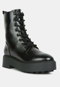 Molsh Faux Leather Ankle Biker Boots by Ruw.