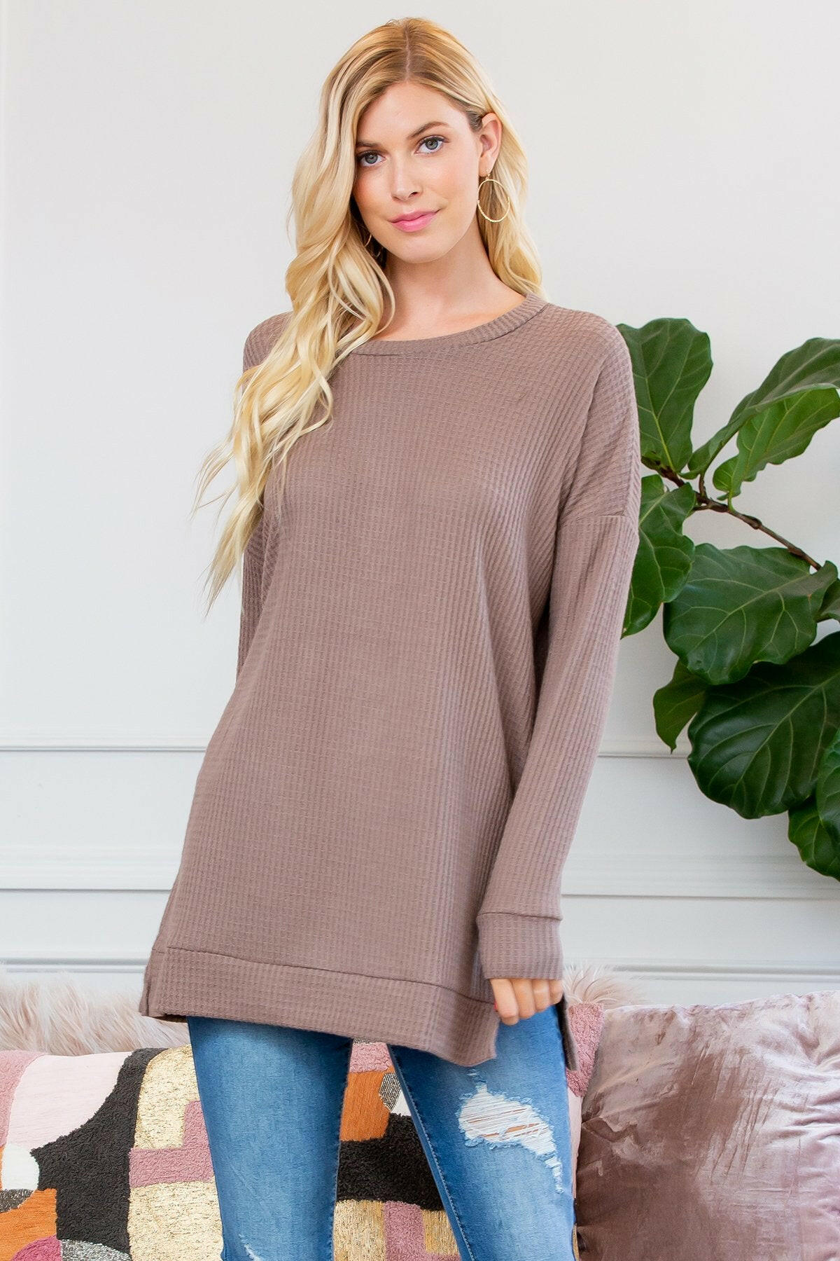 Brushed Thermal Waffle Sweater