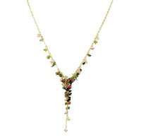 Mixed Tourmaline Cluster Necklace.