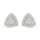 14K White Gold 1/2 Cttw Trillion Shaped Diamond Stud Earrings (H-I Clarity, SI2-I1 Color).