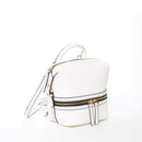 Ashley Small White Leather Backpack Purse.