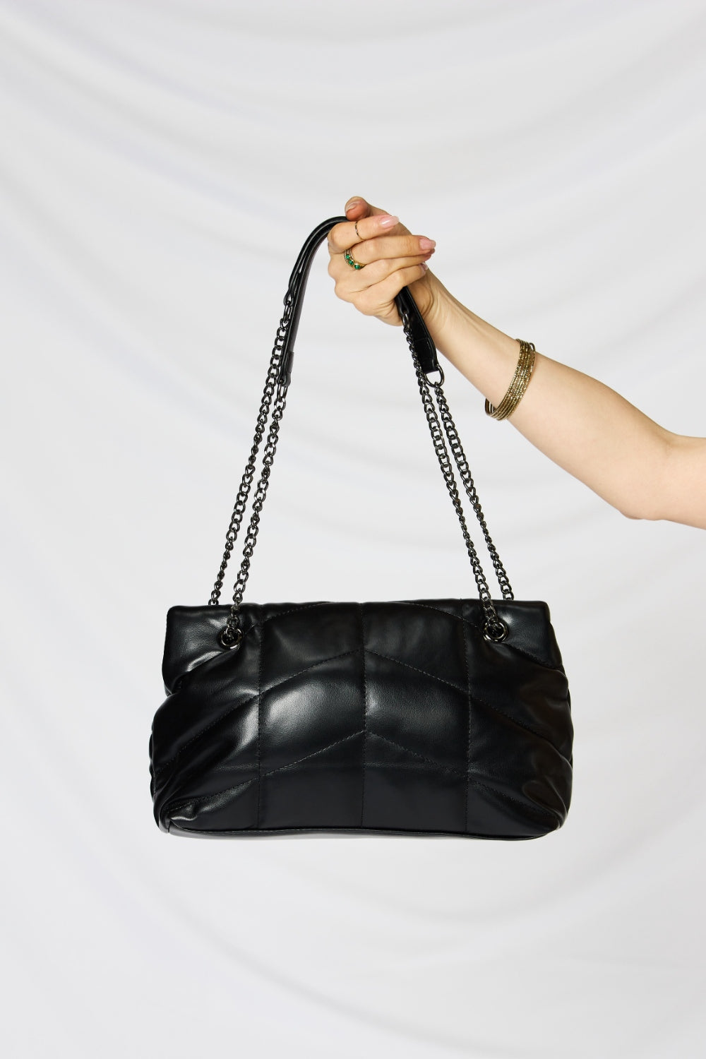 SHOMICO PU Leather Chain Handbag.