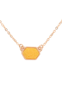 Druzy Hexagon  Necklaces With Stud Earrings