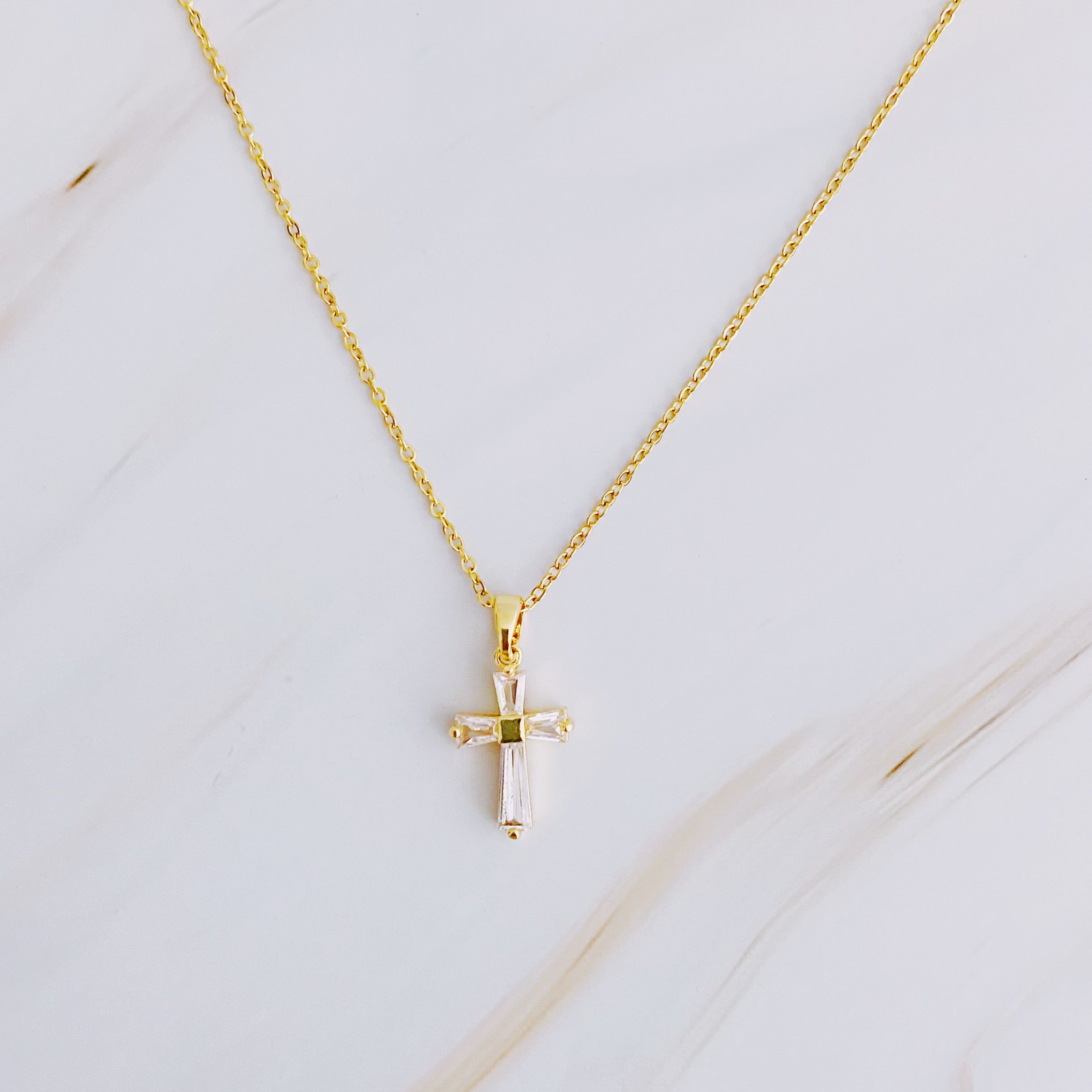 My Dear Crystal Cross Necklace.