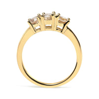 10K Yellow Gold 1.00 Cttw Champagne Diamond 3-Stone Band Ring (J-K Color, I1-I2 Clarity).