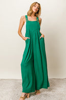 BiBi Texture Sleeveless Wide Leg Jumpsuit.