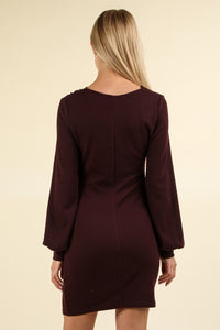 VERY J Ruched Detail Bodycon Mini Dress.