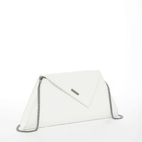 Angelica White Leather Clutch Bag.