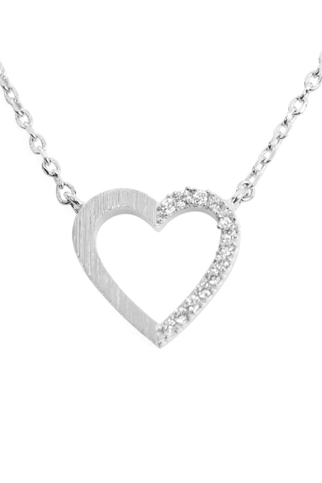 Heart Crystal Pave Necklace.