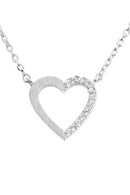 Heart Crystal Pave Necklace.