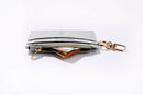 Clip Card Holder With Zipper - Oyster Gold.