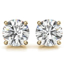 4.00 CTW AGI Certified Lab Grown Diamond Stud Earrings in 14K White or Yellow Gold - G Color VS Clarity